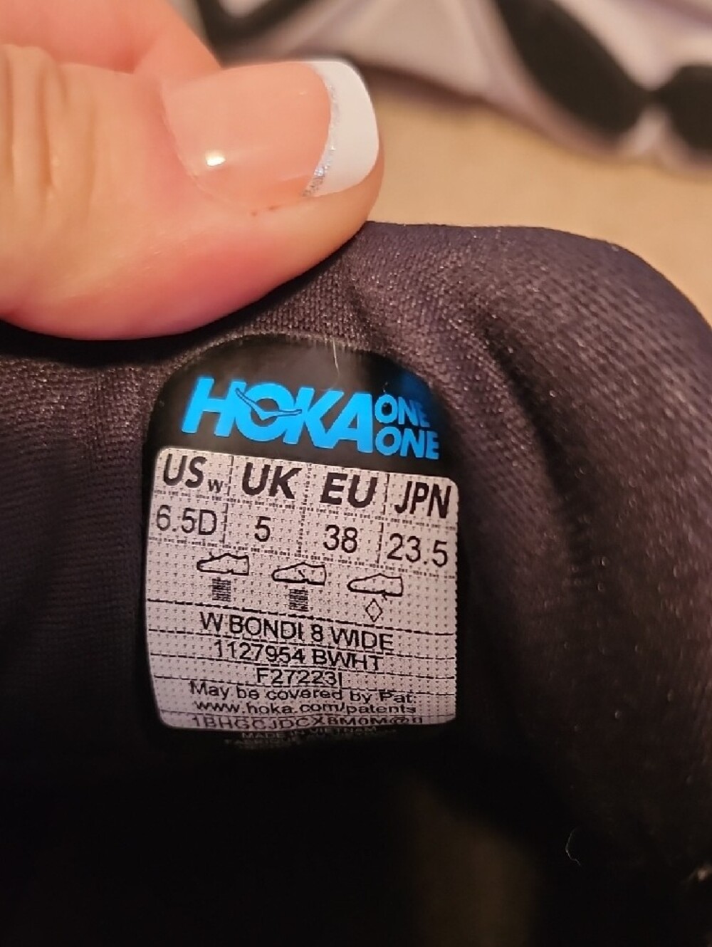 Hoka Women's Black & White Road-Running Shoes - Picture 4 of 5